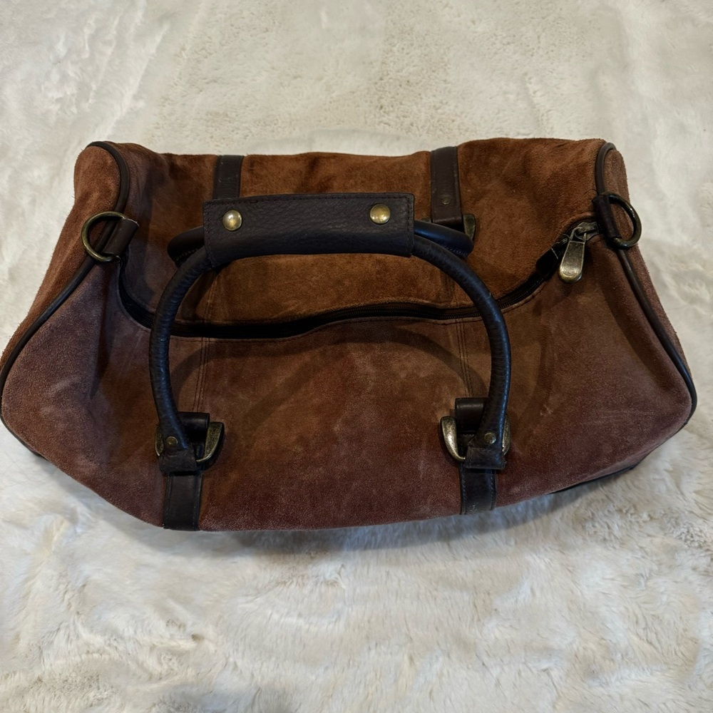 2003 MARLBORO Brown Suede Leather Duffel Bag w Strap NWT